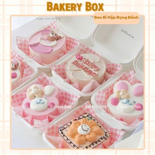  50 Hộp Bã Mía Vuông Trắng Đựng Bento Cake Bánh Kem Mini 