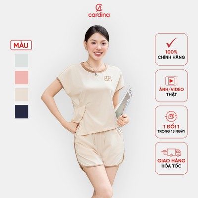 Đồ bộ nữ CARDINA chất liệu cotton tay liền xếp ly eo trẻ trung năng động 5BCN11
