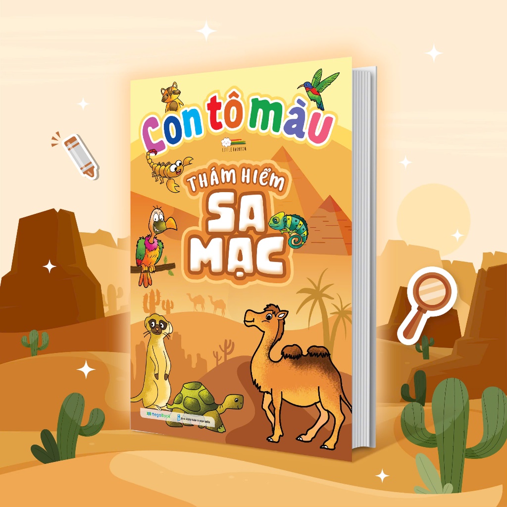 Sách Con Tô Màu Thám Hiểm Sa Mạc (24 Stickers)