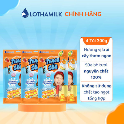 Combo 4 Thạch Sữa Lothamilk túi mix vị 300g