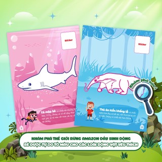 Sách Con tô màu: Thám hiểm Amazon (24 Stickers)