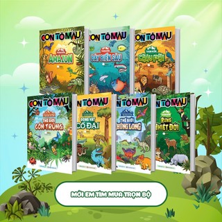 Sách Con tô màu: Thám hiểm Amazon (24 Stickers)