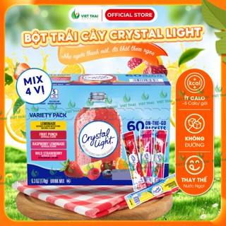 [HOT] Bột Trái Cây Mix 4 Vị Không Đường Crystal Light - Bột Pha Trà Ăn Kiêng Giảm Cân Việt Thái