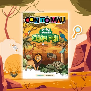 Sách Con tô màu: Thám hiểm Châu Phi (24 Stickers)