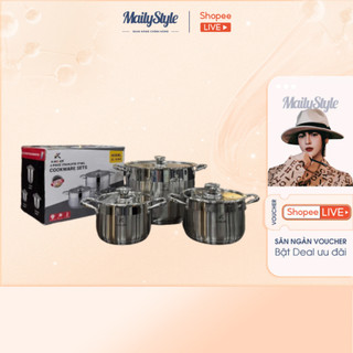 K114_ Bộ nồi Kailer 6 chi tiết stainless steel cookware sets KL-6668