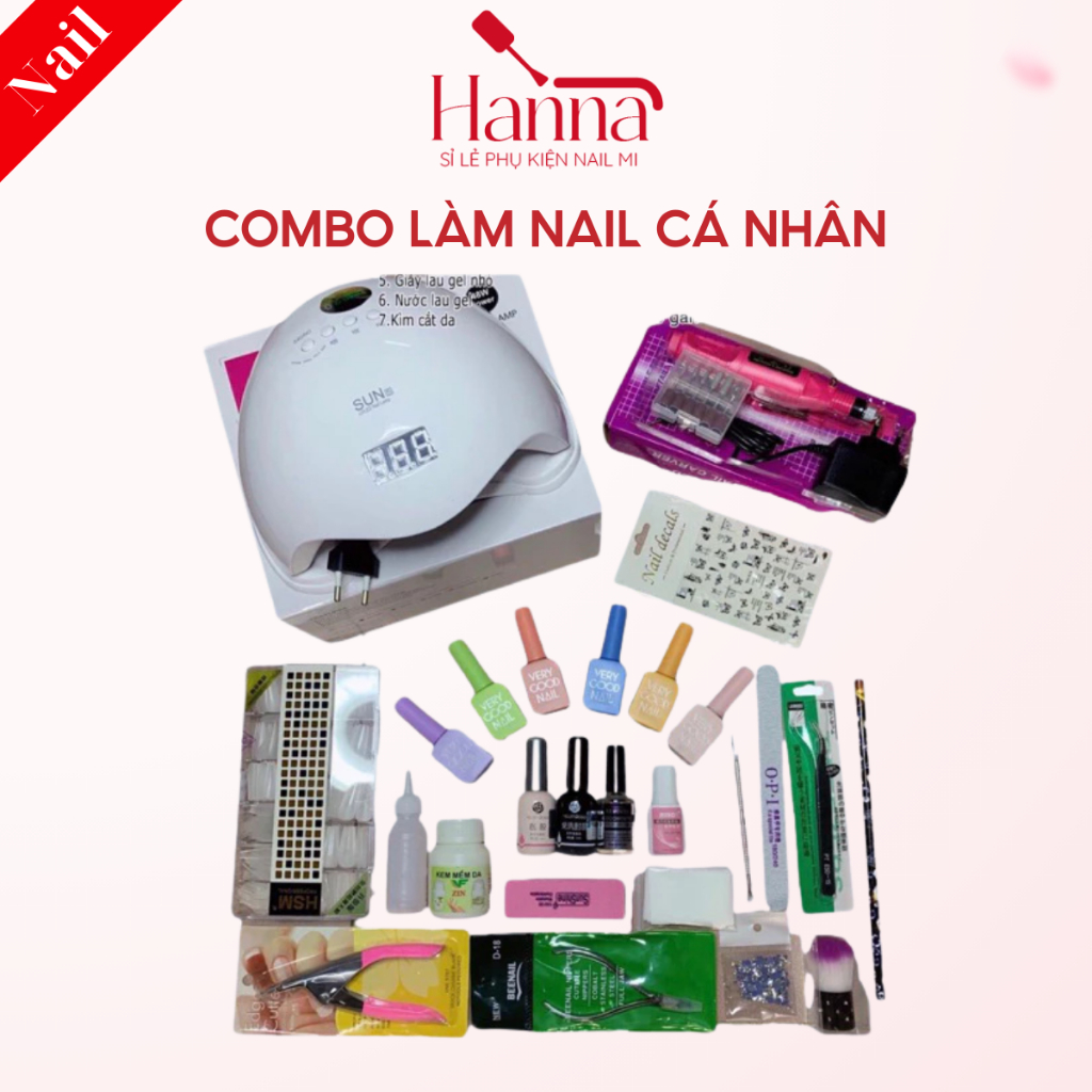 Combo làm Nail cơ bản set nail cá nhân tại nhà [Hanna Nail Mi]