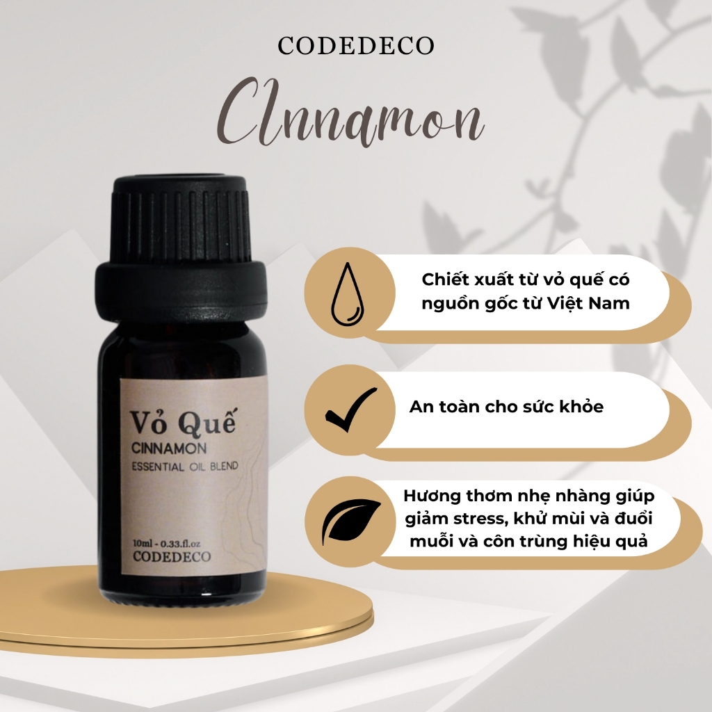 Tinh dầu khuếch tán CODEDECO Vỏ Quế 10ml