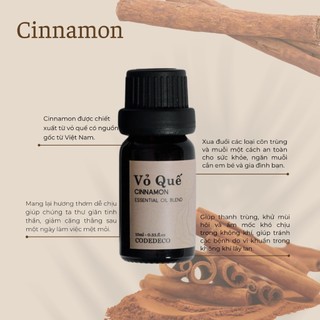 Tinh dầu khuếch tán CODEDECO Vỏ Quế 10ml