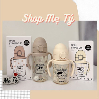 (2025) Bình hút Nắp bật PPSU UBmom phiên bản Cún Mèo / Aloha Bonjour Hàn Quốc 200ml / 280ml