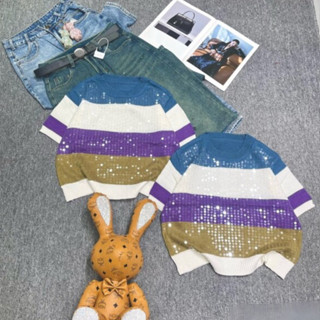 Áo Len Cộc Tay Miu Đính Kim Sa, Phong Cách, Thời Thượng, XD023140