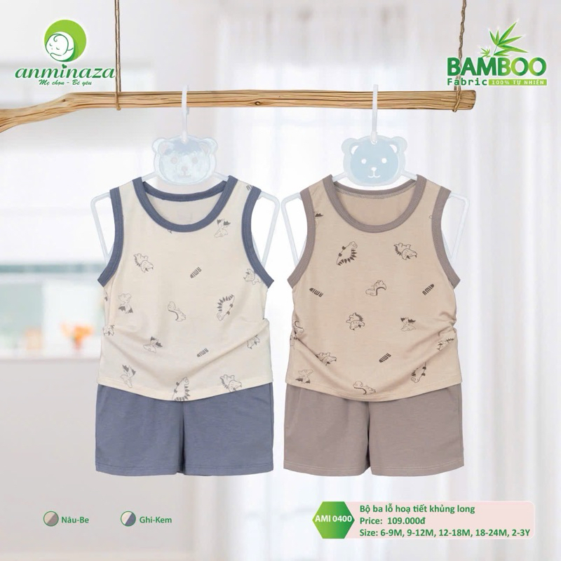 ANMINAZA Bộ ba lỗ cho bé trai bé gái hãng Anminaza