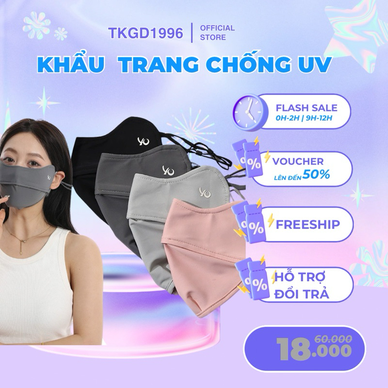 Khẩu Trang 5D Vải Kháng Khuẩn Đẹp Dày 3 Lớp Chống Nắng Chống Tia UV Giữ Ấm Điều Chỉnh Đước Dây Đeo
