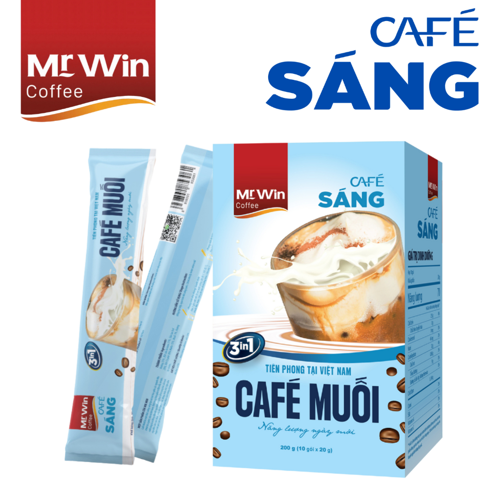 [Mới][Chính Hãng]Cà phê Muối hòa tan, Lớp Kem siêu dày, sánh mịn - Cafe Sáng Mr.Win