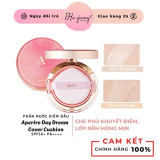 Phấn Nước Kiềm Dầu Aperire Day Dream Cover Cushion SPF50+ PA++++ , Phấn nước Aperire Che Phủ Khuyết Điểm