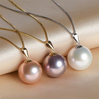 Mặt Dây Chuyền Ngọc Trai Tròn Đều 5A Móc Bạc 925 Thời Trang  - Ngọc Trai Trường Thịnh