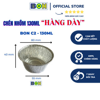 Set 50 - 100 - 250 Chén Giấy Bạc Bon C2 130ml Nướng Bánh Cupcake, Muffin, Nướng Hàu - BH 6 THÁNG
