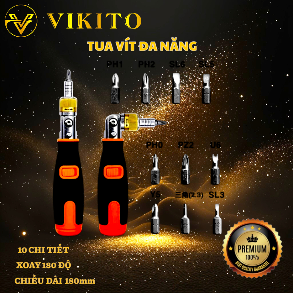 Tua vít đa năng hàng Nhật mở các loại ốc vít,tua vít đa năng trợ lực 180 độ hàng + 10 đầu vít chuyên