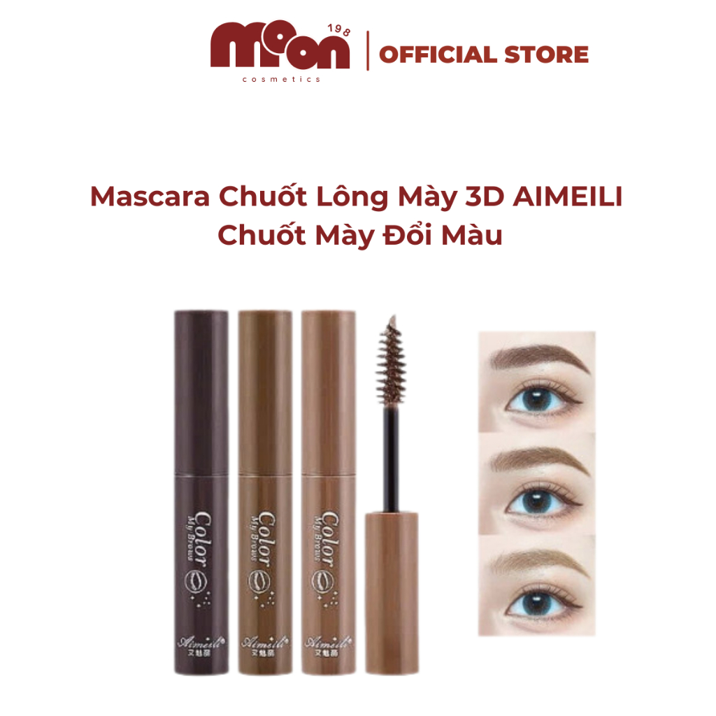 [AIMEILI] Mascara Chuốt Lông Mày 3D AIMEILI Chuốt Mày Đổi Màu Color My Brows Kháng Nước Lâu Trôi 3 Màu Sắc Tự Nhiên
