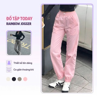 Quần jogger thể thao nữ Rainbow Today U Wear vải gió tôn dáng chất co giãn thoải mái tập gym chạy bộ