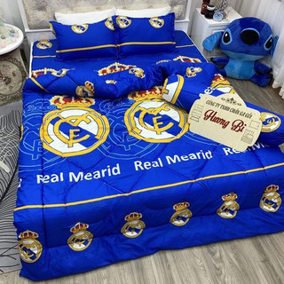  Trọn Bộ Chăn Ga Gối CLB Bóng Đá Chăn Phao 5 Món - Read Madrid 