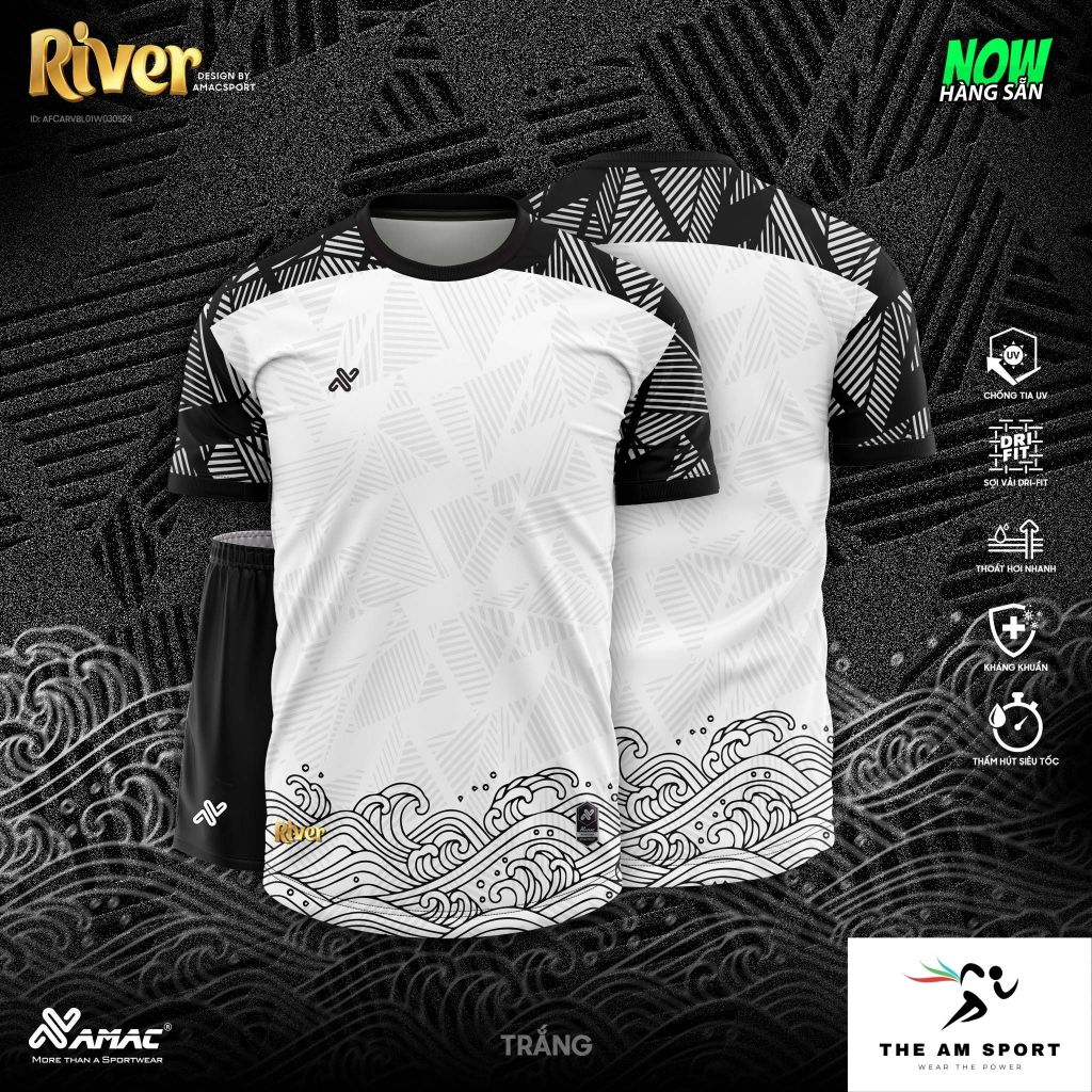 [In Tên & Số] Bộ Quần Áo Đá Bóng AMAC River - Thoáng Mát, Thấm Hút Tốt | The AM Sport