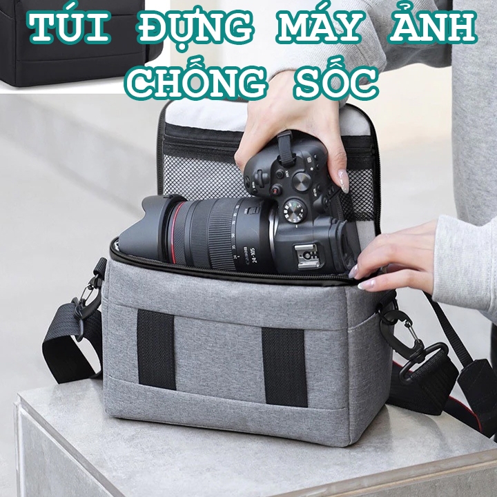  Túi đựng máy ảnh SLR Túi máy ảnh đeo vai chuyên nghiệp dày dặn chống thấm chống sốc 