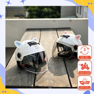 ( Tặng túi và tai mèo) Mũ Royal M289 02 Kính màu Trắng bóng Mũ Bảo Hiểm Xe Máy
