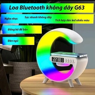 Loa Bluetooth Chữ G Đa chức năng 6 trong 1, Led RGB Nháy Theo Nhạc, Sạc Nhanh Không Dây, Đồng Hồ Kỹ Thuật Số