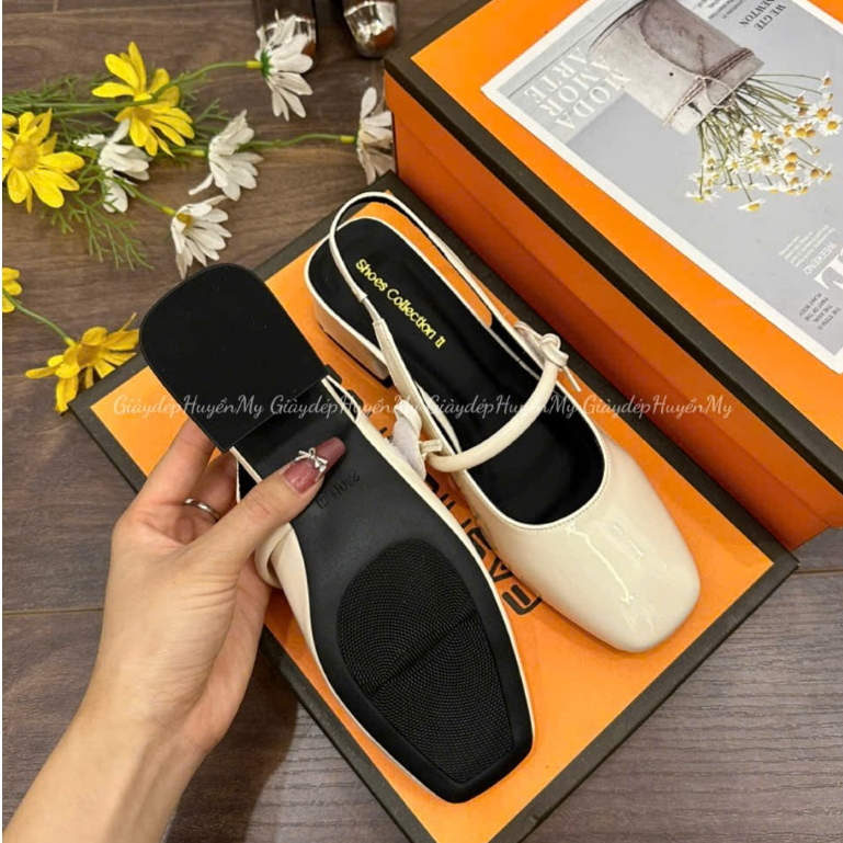 Giày cao gót quai ngang dán đính nơ gót vuông 3p full hộp ( AH44 ) | BigBuy360 - bigbuy360.vn