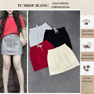 TCSHOPJEAN Chân Váy Lưng Thun Bigsize Nữ Đủ Màu Cao Cấp Da Cá Có Quần Bảo Hộ Xịn CV 396