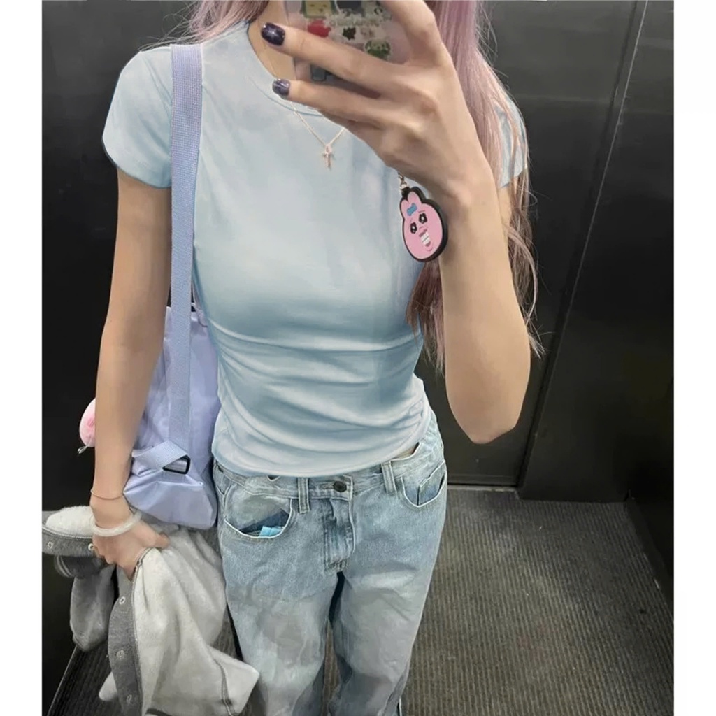 Áo baby tee form body siêu tôn dáng IU - 𝐊𝐈𝐋𝐋 𝐒𝐘𝐒𝐓𝐄𝐌 | BigBuy360 - bigbuy360.vn