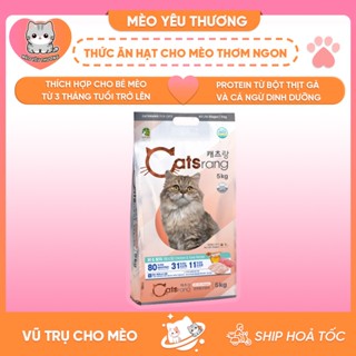[Dễ ăn thơm ngon] Thức Ăn Hạt Cho Mèo Catsrang bịch nguyên 5kg chính hãng giá rẻ tại Mèo Yêu Thương