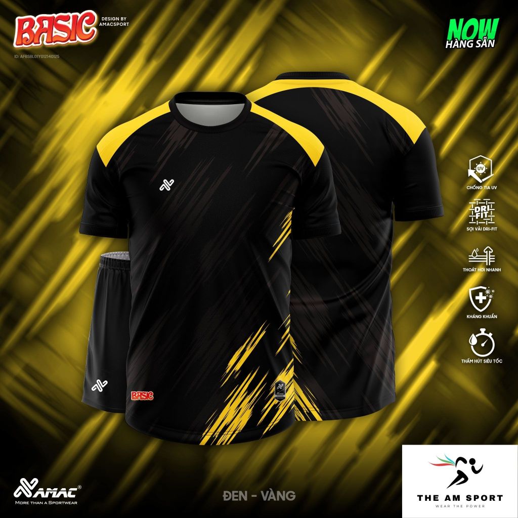 [In Tên & Số] Bộ Quần Áo Đá Bóng AMAC Basic - Thoáng Mát, Thấm Hút Tốt | The AM Sport