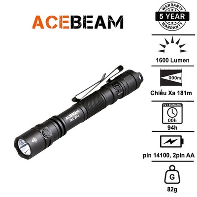 Đèn pin mini ACEBEAM TAC 2AA 1600 lumen chiếu xa 181m