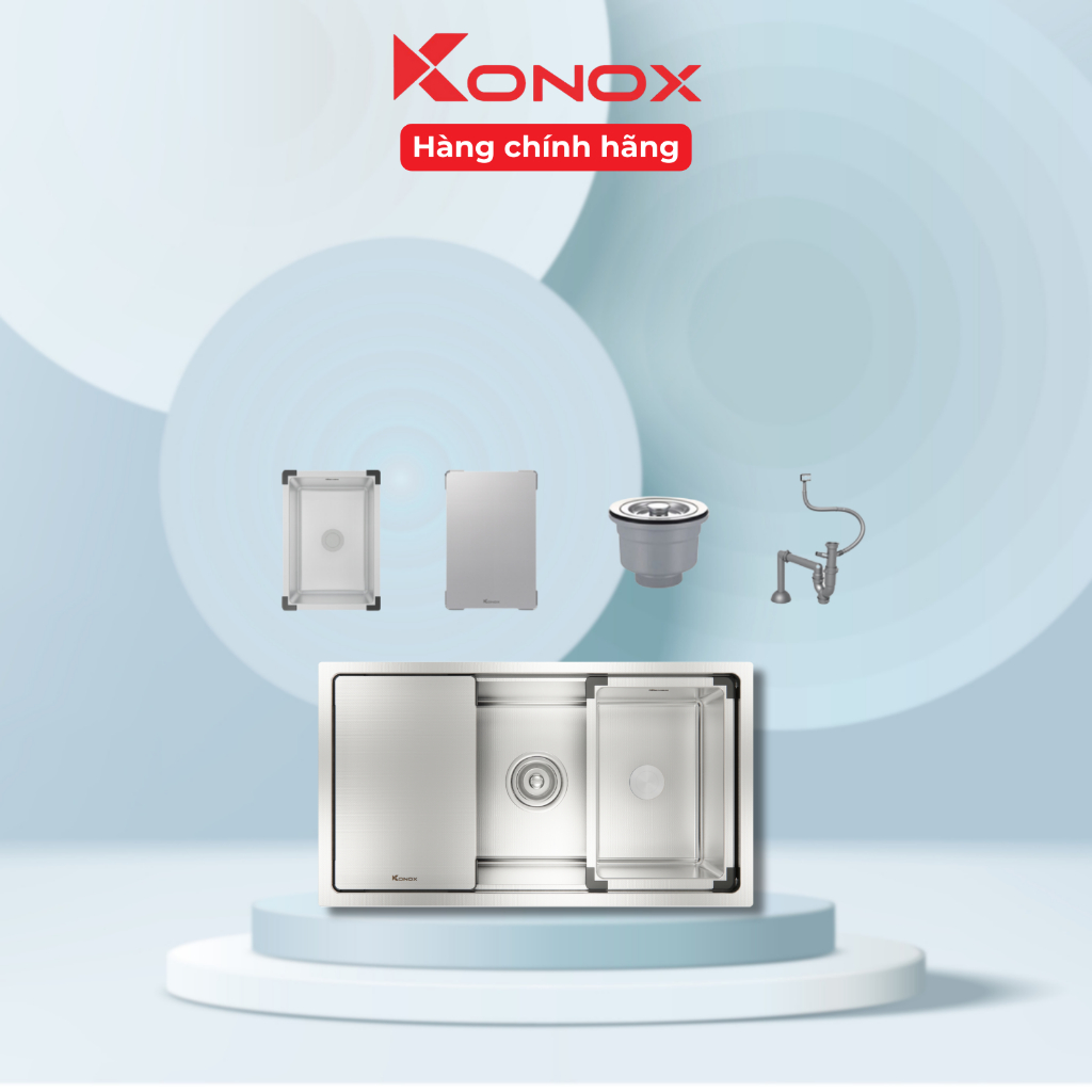 Chậu Rửa Bát Konox Workstation - Undermount Sink KN8146SU Dekor | Bề Mặt Chống Xước - KHF