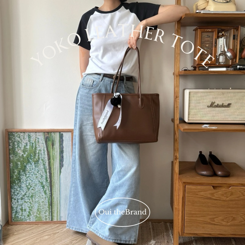[ Tặng Kèm Charm ] Yoko ようこ Leather Tote - Túi Tote Da Đơn Giản Gọn Nhẹ YOKO ( Ouithebrand ) | BigBuy360 - bigbuy360.vn
