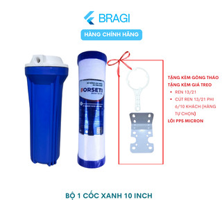  Cốc Lọc Đầu Nguồn Kích Thước 10Inch Ren 13 Hoặc 21 Kèm Linh Kiện Đầy Đủ Dành Cho Máy Lọc Nước RO Nano UF 