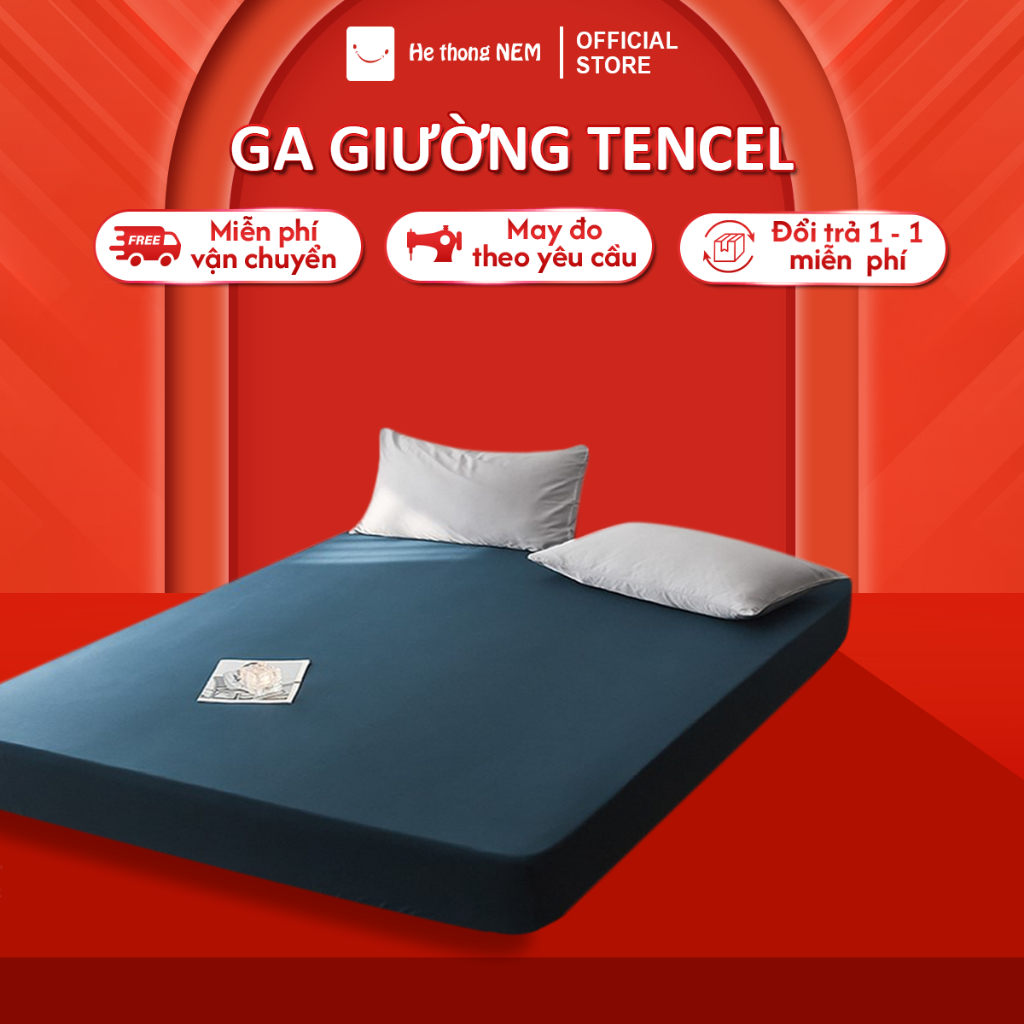 Ga Lụa Tencel 60S Cao Cấp Hệ Thống Nệm Ga Ra Drap Grap Nệm Bo Chun Lụa Tencel 60s Cao Cấp Sang Trọng