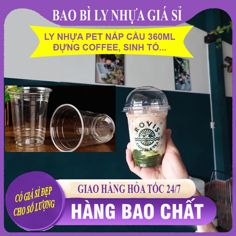 50 Ly pet 360 ml đựng coffee, sinh tố nắp cầu