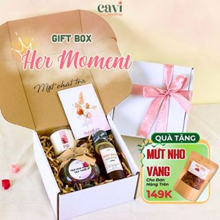 Gift Box Trà Thảo Mộc, Muối Hồng, Mật Ong, Set Quà Tặng Her Moment Quà Tặng Người Thân, Bạn Bè Và Người Yêu