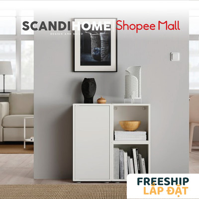 NIKOS, Kệ tủ kệ để đồ đa năng 4 hộc CBN_002, 70x25x72cm, kệ gỗ tủ gỗ Scandi Home