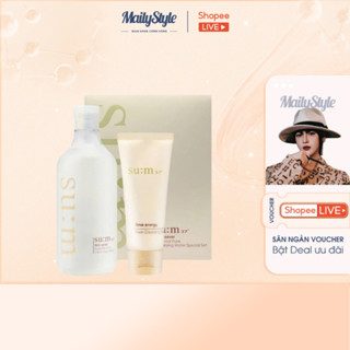 V304_ Set tẩy trang + sữa rửa mặt đa năng Sum37 Skin Saver Essential Cleasing Water