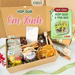 Hộp Quà Sức Khoẻ Em Xinh Tặng Người Thân, Bạn Bè Và Người Yêu, Trà Hoa Sấy Lạnh Cao Cấp