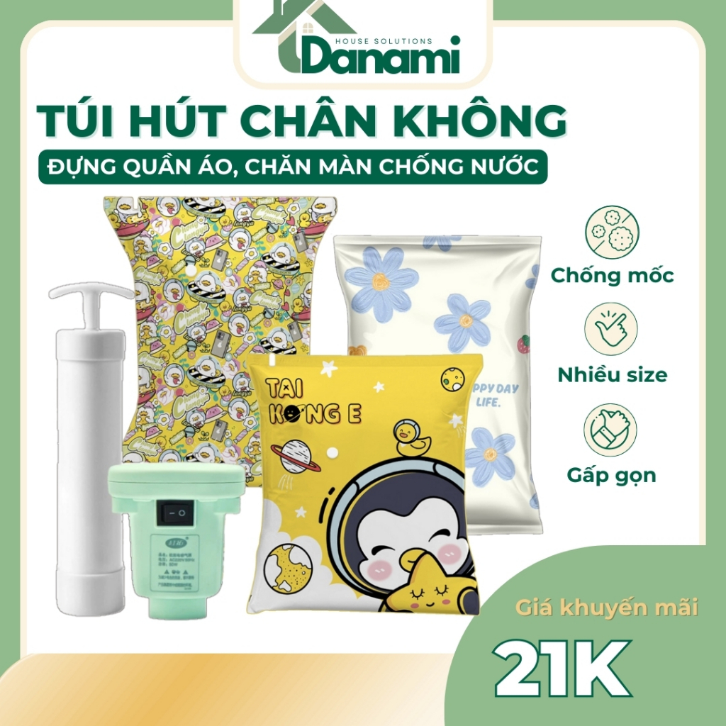 Túi hút chân không [ XẢ KHO SIÊU RẺ] – Túi hút chân không đựng quần áo, chăn màn mền chống mốc - Danami store D07