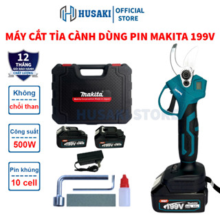 Máy cắt cành tỉa cành dùng pin KHÔNG CHỔI THAN MAKITA 199V cắt cây cảnh làm vườn bảo hành 12 tháng