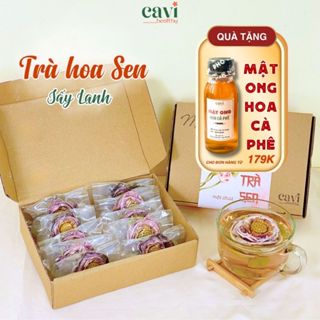 Set Trà Sen nguyên bông, quà tặng Trà hoa sen sấy lạnh cải thiện giấc ngủ