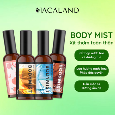 Body mist xịt thơm body MACALAND 100ml dưỡng ẩm cho da, lưu hương nước hoa Pháp