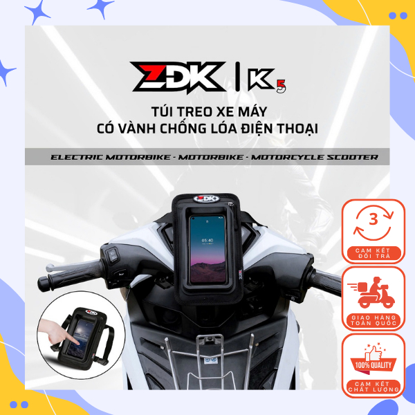 Túi ZDK K5, K1 và túi Mini thường, túi Grab treo đầu xe máy có vành che nắng chính hãng