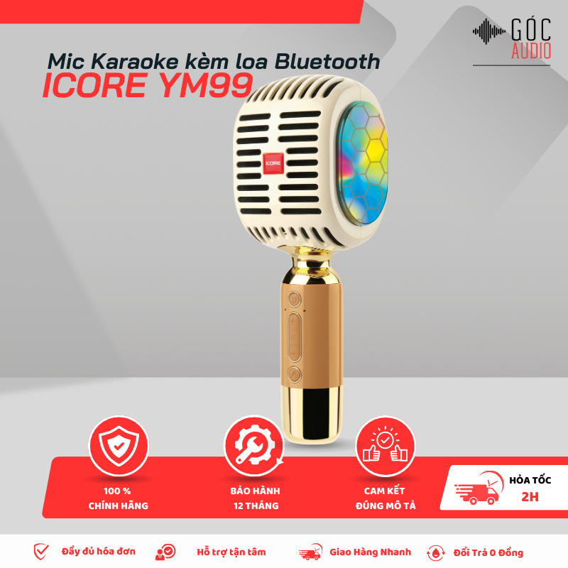 MICRO KARAOKE KÈM LOA ICORE YM99 – MICRO KARAOKE KIÊM LOA BLUETOOTH  – GÓC AUDIO