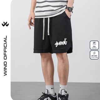 Quần short thun nam nữ WIND unisex SHARB ống rộng đùi lửng ngố thời trang mặc nhà